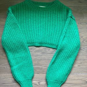 Zara green cropped sweater. Size small